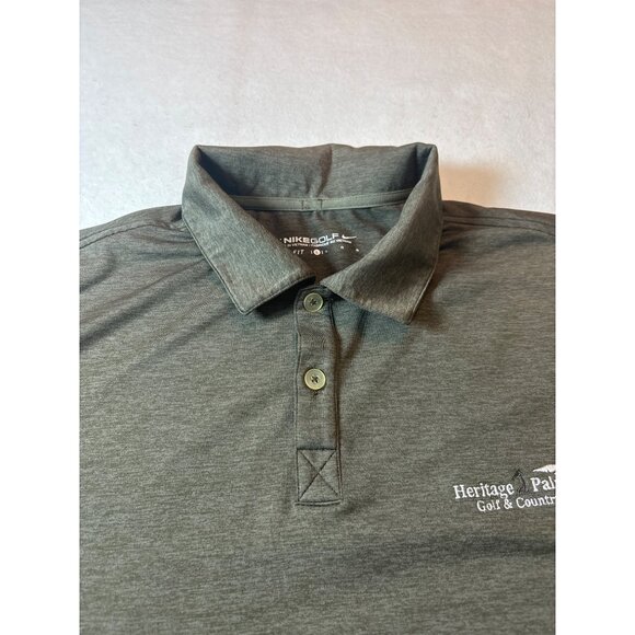Nike Golf Heritage Palms Polo Shirt Mens L Heather Gray Polyester - Picture 4 of 13